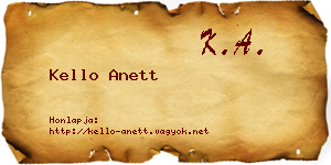 Kello Anett névjegykártya
