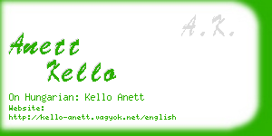 anett kello business card